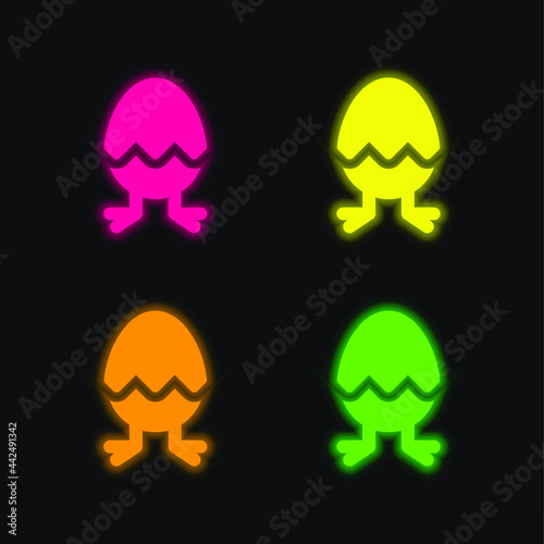 Birth four color glowing neon vector icon