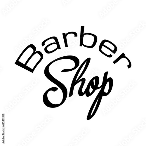 Logo con texto manuscrito Barber Shop escrito a mano  en color negro