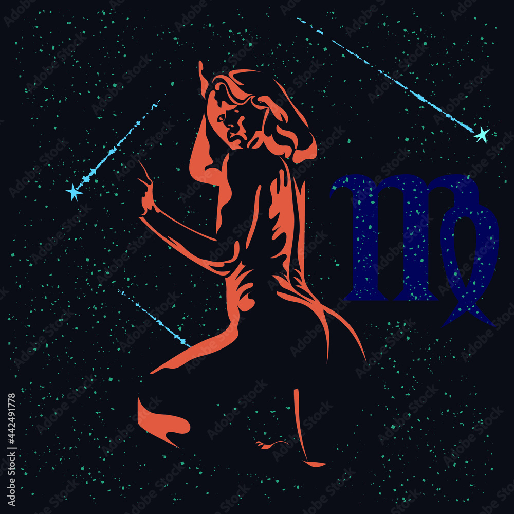 Graphic image of the zodiac sign Virgo.