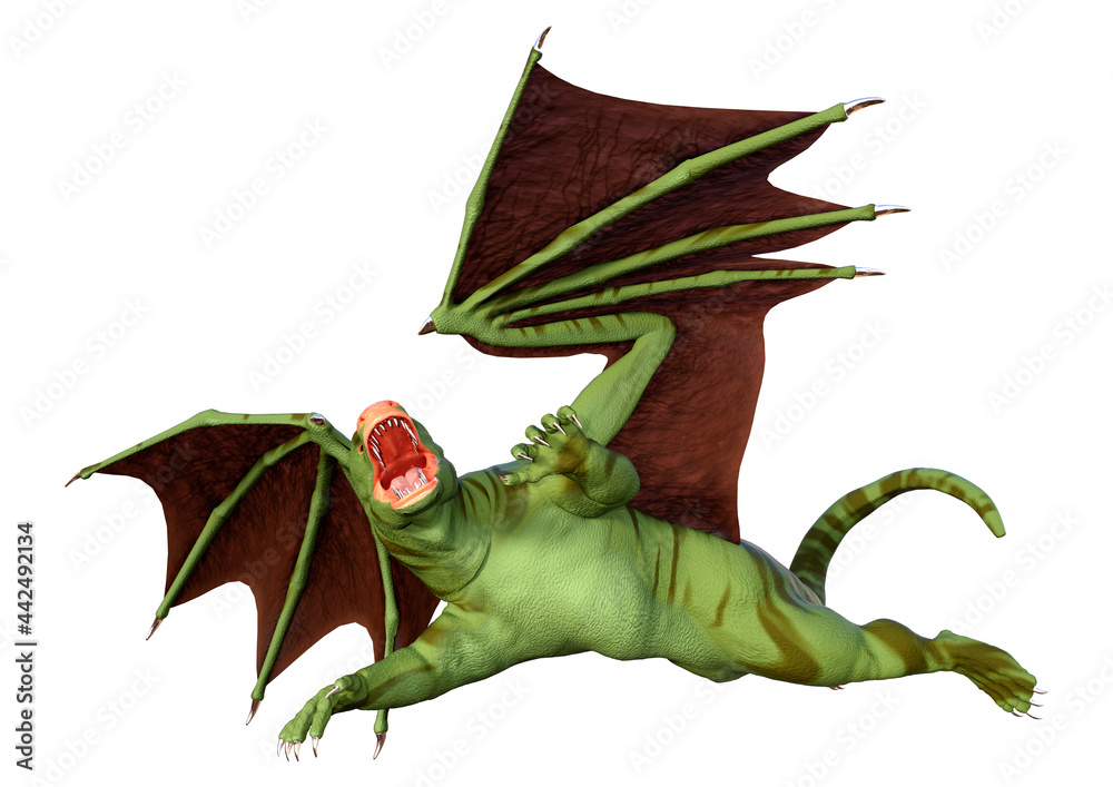 Obraz premium 3D Rendering Fairy Tale Dragon on White