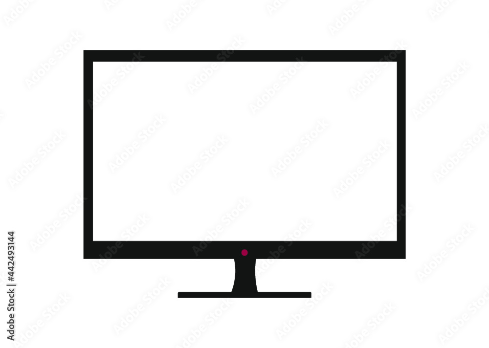 Grafika przedstawiająca monitor LCD. Ekran nie posiada wypełnienia. Grafika przedstawiająca monitor LCD. Ekran nie posiada wypełnienia.