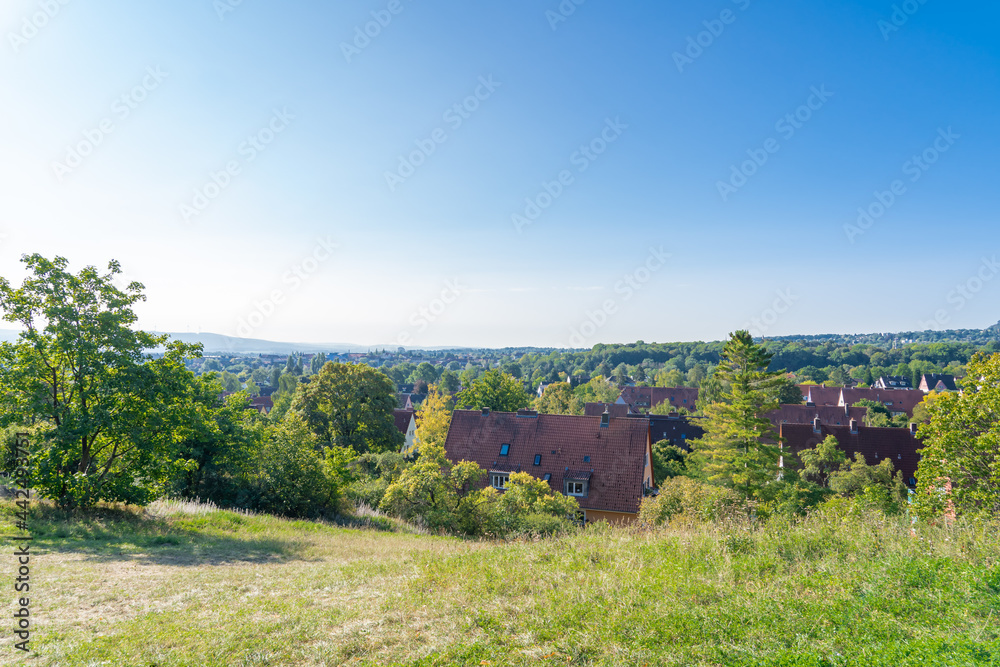 View over the roofs of the green city of Kassel, in Germany, district Kirchditmold View over the roofs of the green city of Kassel, in Germany, district Kirchditmold