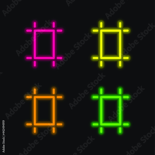 Artboard four color glowing neon vector icon