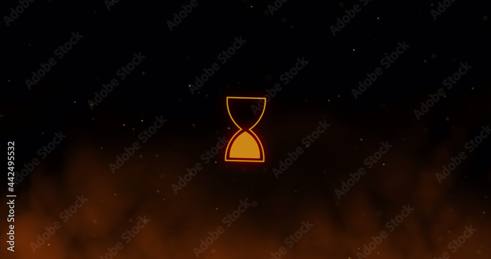Image of glowing loading hourglass digital interface Image of glowing loading hourglass digital interface