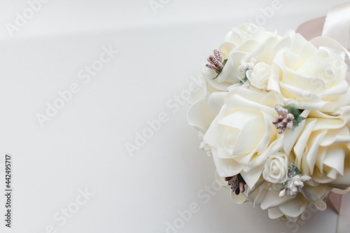 White bouquet of the bride