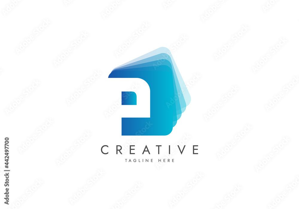 Letter P Digital Media Logo, Isolated with pile of digital software data, Vector template logo. Letter P Digital Media Logo, Isolated with pile of digital software data, Vector template logo.