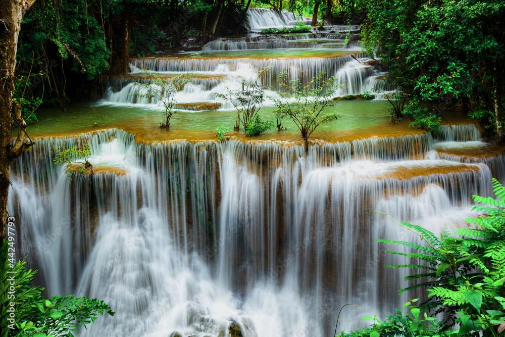 beautiful waterfall in the park beautiful waterfall in the park