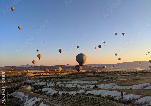 Hot air ballons at Cappadokian sunrise