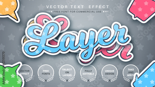 Layers origami -  editable text effect, font style