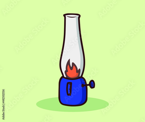 Oil lamp for camping activities