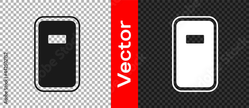 Black Police assault shield icon isolated on transparent background. Vector