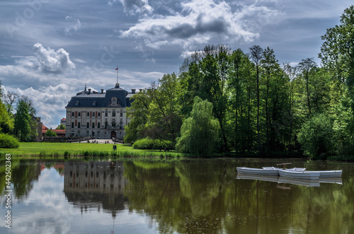 Palace garden in Pszczyna Castle, Zamek w Pszczynie, Poland