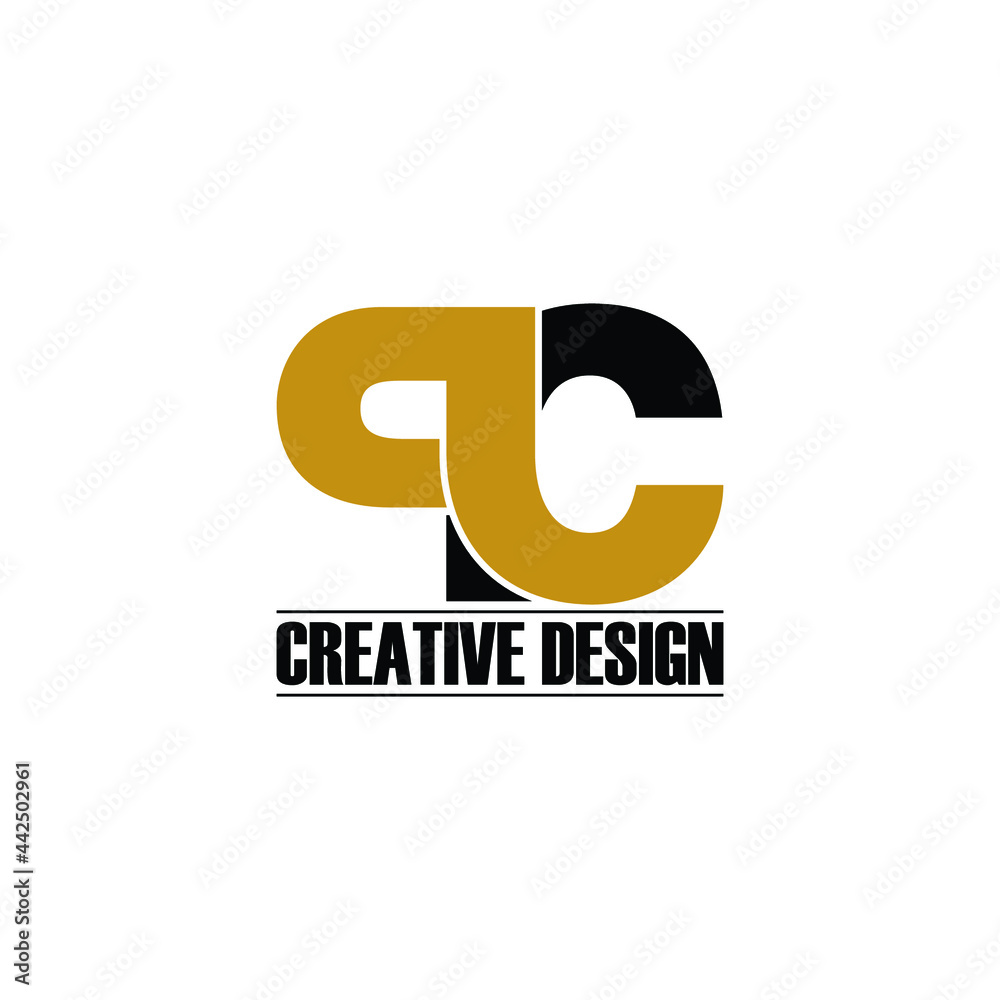 Letter PC simple logo design vector Letter PC simple logo design vector