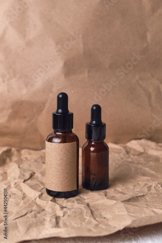 Natural aroma oil in an amber glass brown dropper bottle