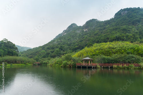 Beautiful scenery of lake and mountains