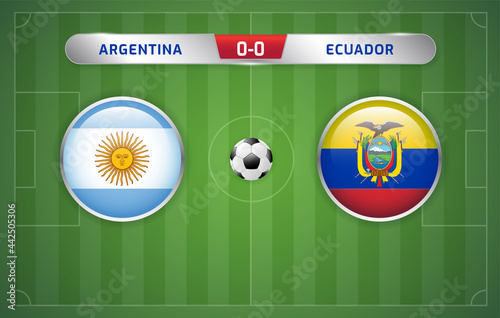 Argentina vs Ecuador scoreboard broadcast sport soccer south america's tournament 2021 and football championship Round Quarter-finals