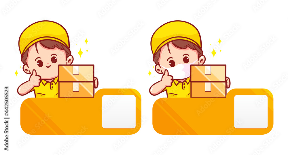 Set of Delivery logo cartoon art illustration