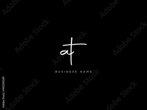 Letter AT Logo, signature at logo icon vector for your business