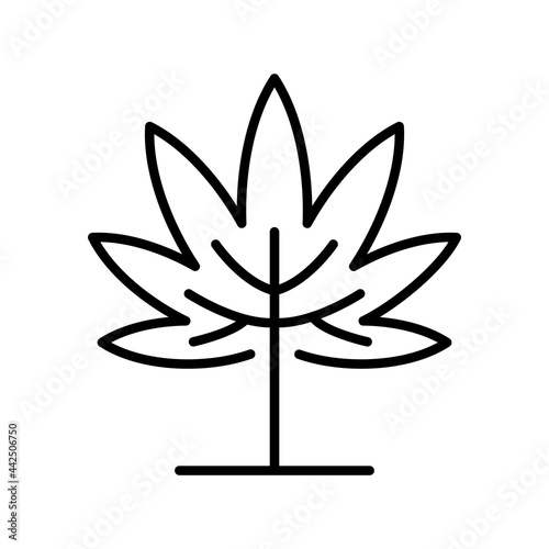 fallen Leaves Outline Vector Icon Design