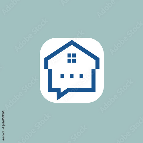 Creative talk house logo design vector icon