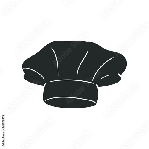 Chef Restaurant Icon Silhouette Illustration. Uniform Hat Vector Graphic Pictogram Symbol Clip Art. Doodle Sketch Black Sign.