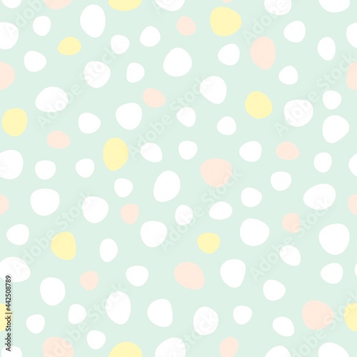 Abstract seamless patterns. Summer background with dots and a rainbow .Vector illustration. 