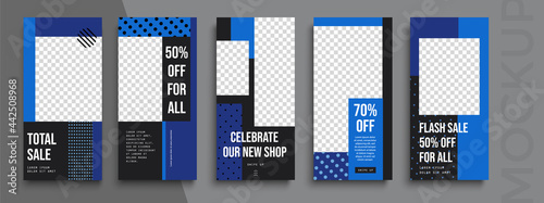 Trendy editable Sale Stories template. Design for social media.
