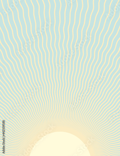Sunrise background, flat colors, portrait layout
