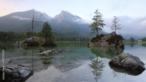 Ramsau, Germany. Timelapse of Lake Hintersee in Berchtesgaden National Park, Bavaria.