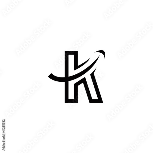 k initial logo design vector template
