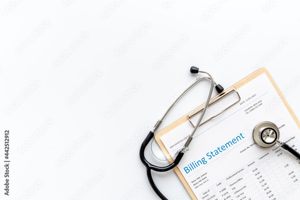 Medical billing statement from the hospital. Payment for health care service Medical billing statement from the hospital. Payment for health care service