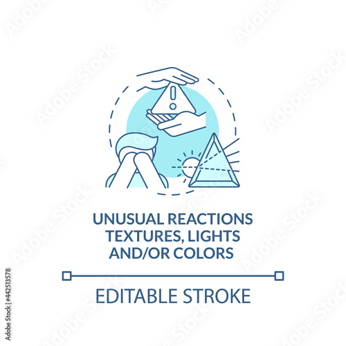 Sensory issues in autism concept icon. Autism symptom abstract idea thin line illustration. Eating only certain textured food. Vector isolated outline color drawing. Editable stroke