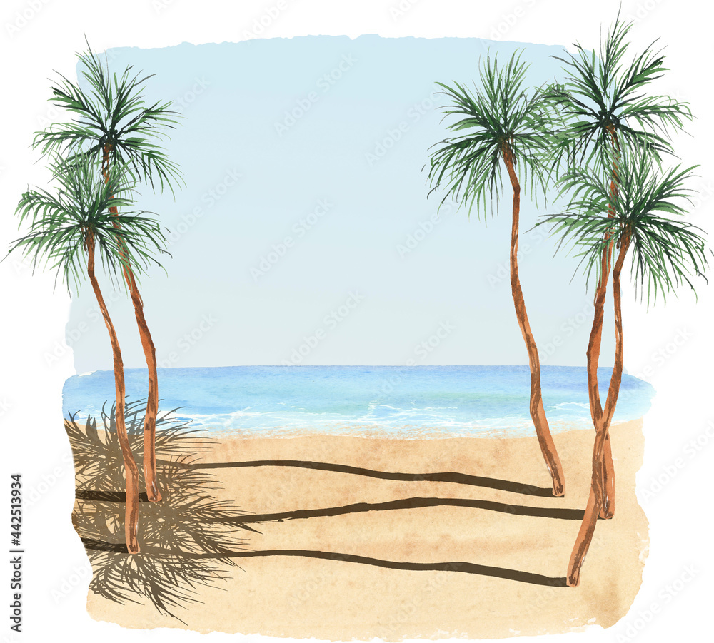 Watercolor beach clipart, summer trip, Summer vibes, travel clip art