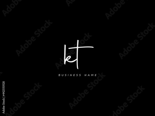 Letter KT Logo, signature kt logo icon vector for your business