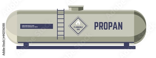 Tank with propane or gas, container or canister