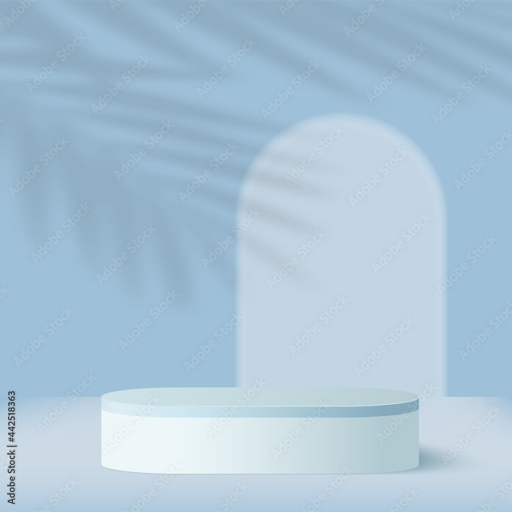 Abstract background with blue color geometric 3d podiums. Vector illustration Abstract background with blue color geometric 3d podiums. Vector illustration