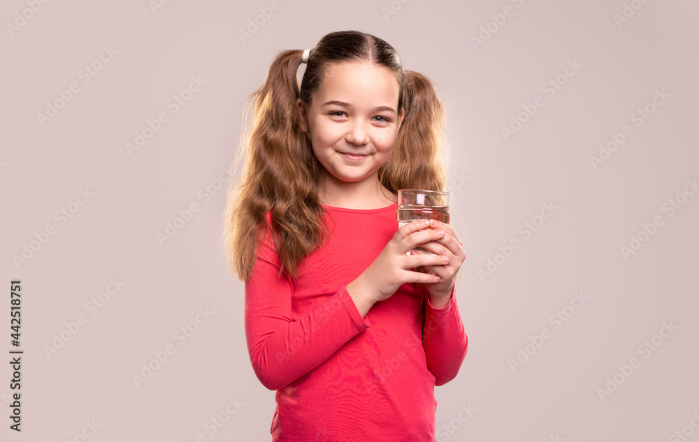 Happy kid with glass of water Happy kid with glass of water
