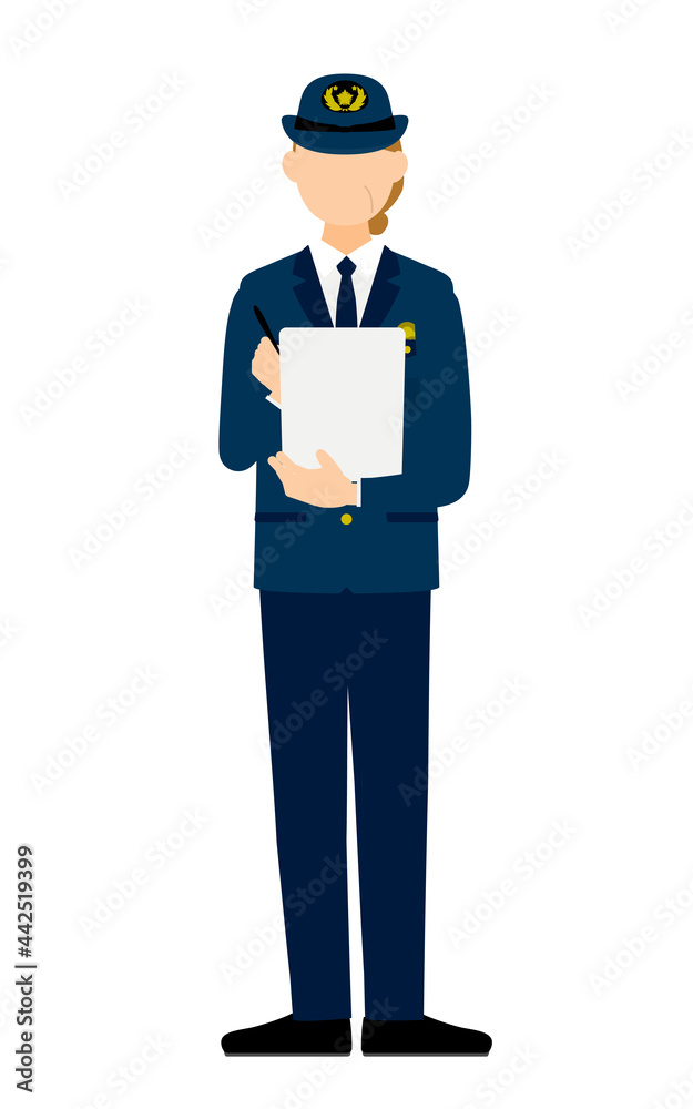 Obraz premium シニア女性警官のポーズ、取り締まり