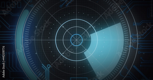 Image of scope scanning, processor elements and data processing over grid