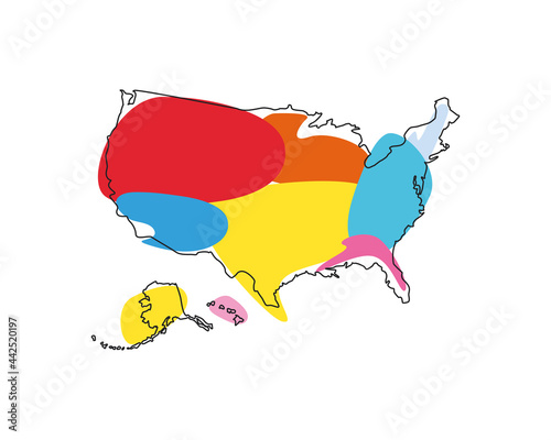 usa map painted