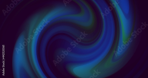 Digital image of green and blue digital waves moving against black background