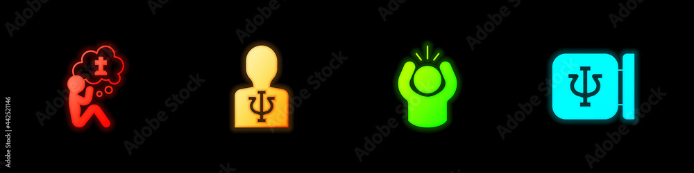Set Man graves funeral sorrow, Psychology, Psi, Anger and icon. Vector Set Man graves funeral sorrow, Psychology, Psi, Anger and icon. Vector