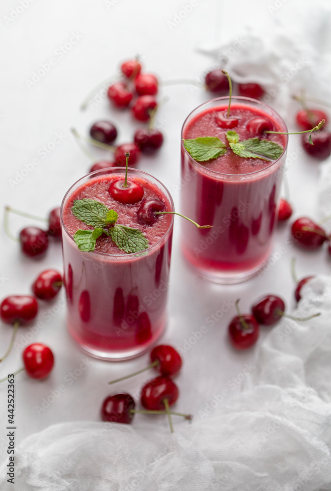 Cherry smoothie, Summer Cooler, Drink, Bright Setup Cherry smoothie, Summer Cooler, Drink, Bright Setup