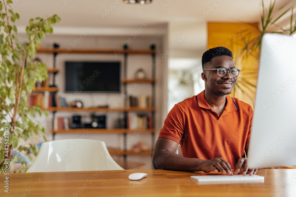 Adult man, working from home. Adult man, working from home.