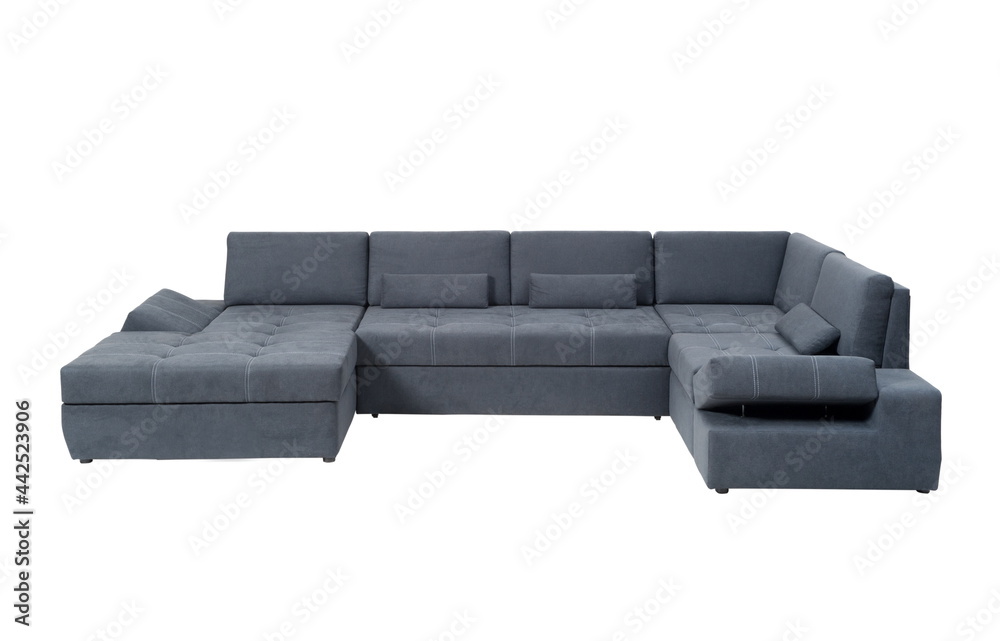 Obraz premium Large gray sofa on white background isolated