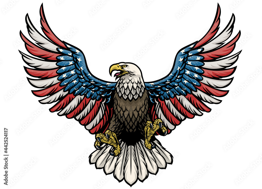 Obraz premium eagle painted in american flag