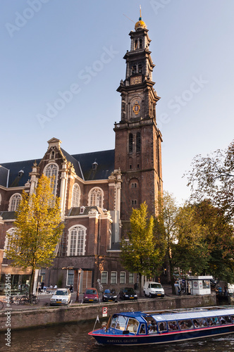 Canvas Print Stadsbeeld van Amsterdam, Cityscape of Amsterdam