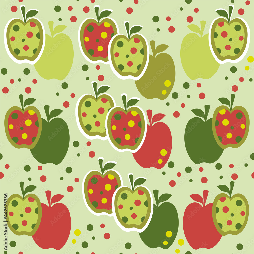 cheerful bright pattern with colored apples cheerful bright pattern with colored apples