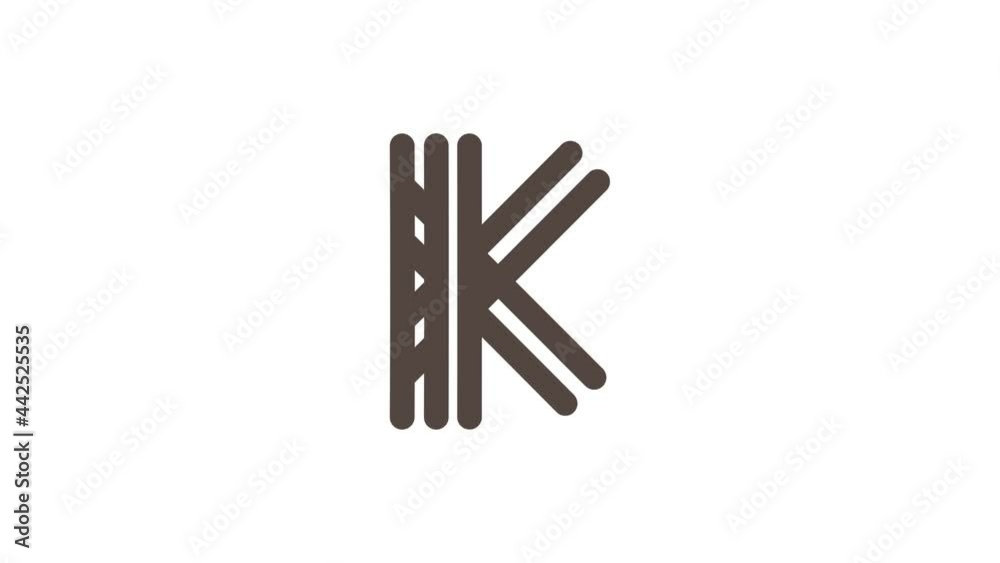 K letter logo stock video with white background K letter logo stock video with white background