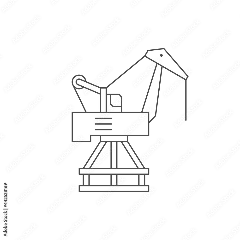 Harbor crane line outline icon